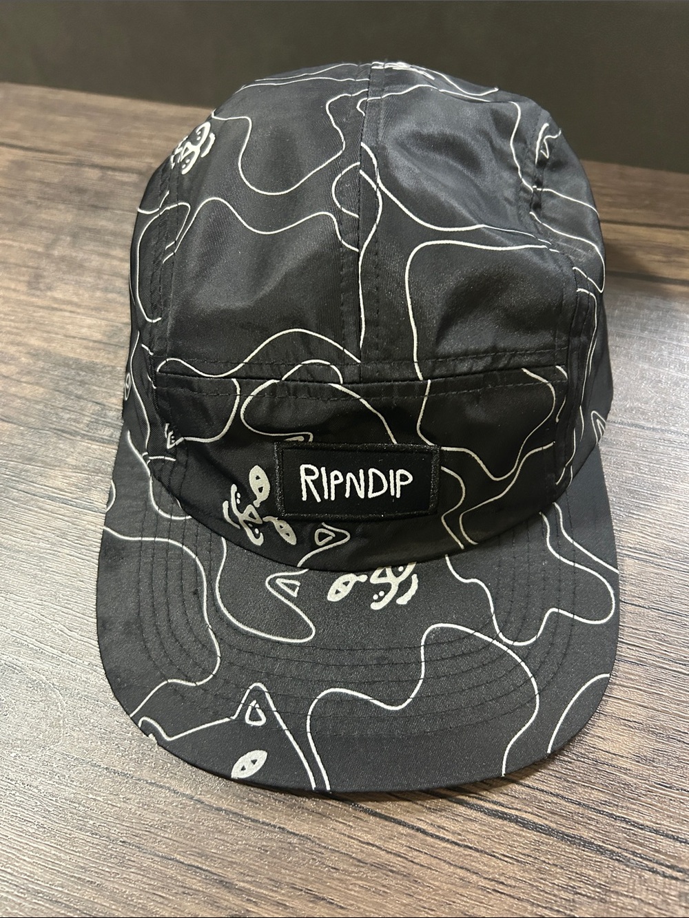 RIPNDIP NERM 3M NYLON CAMPER STRAPBACK HAT BLACK